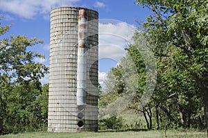 Old abandoned grain silo. photo